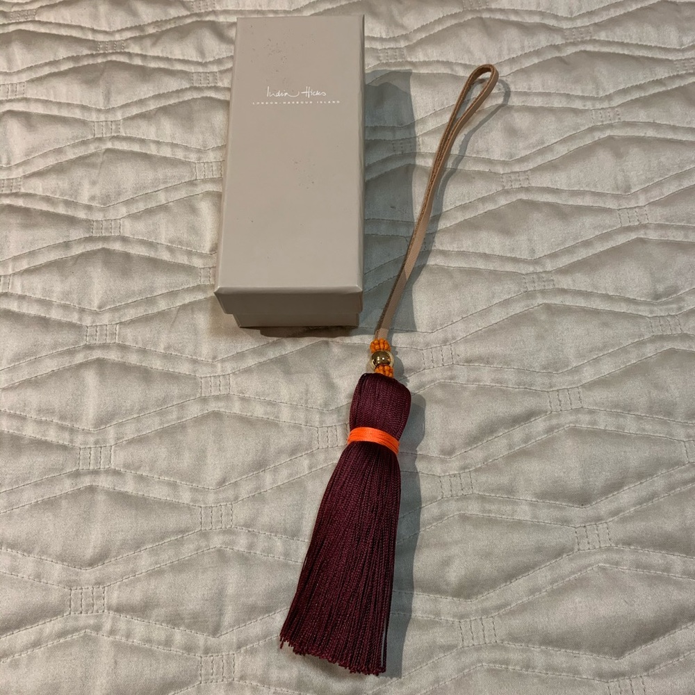 India Hicks burgundy tassel